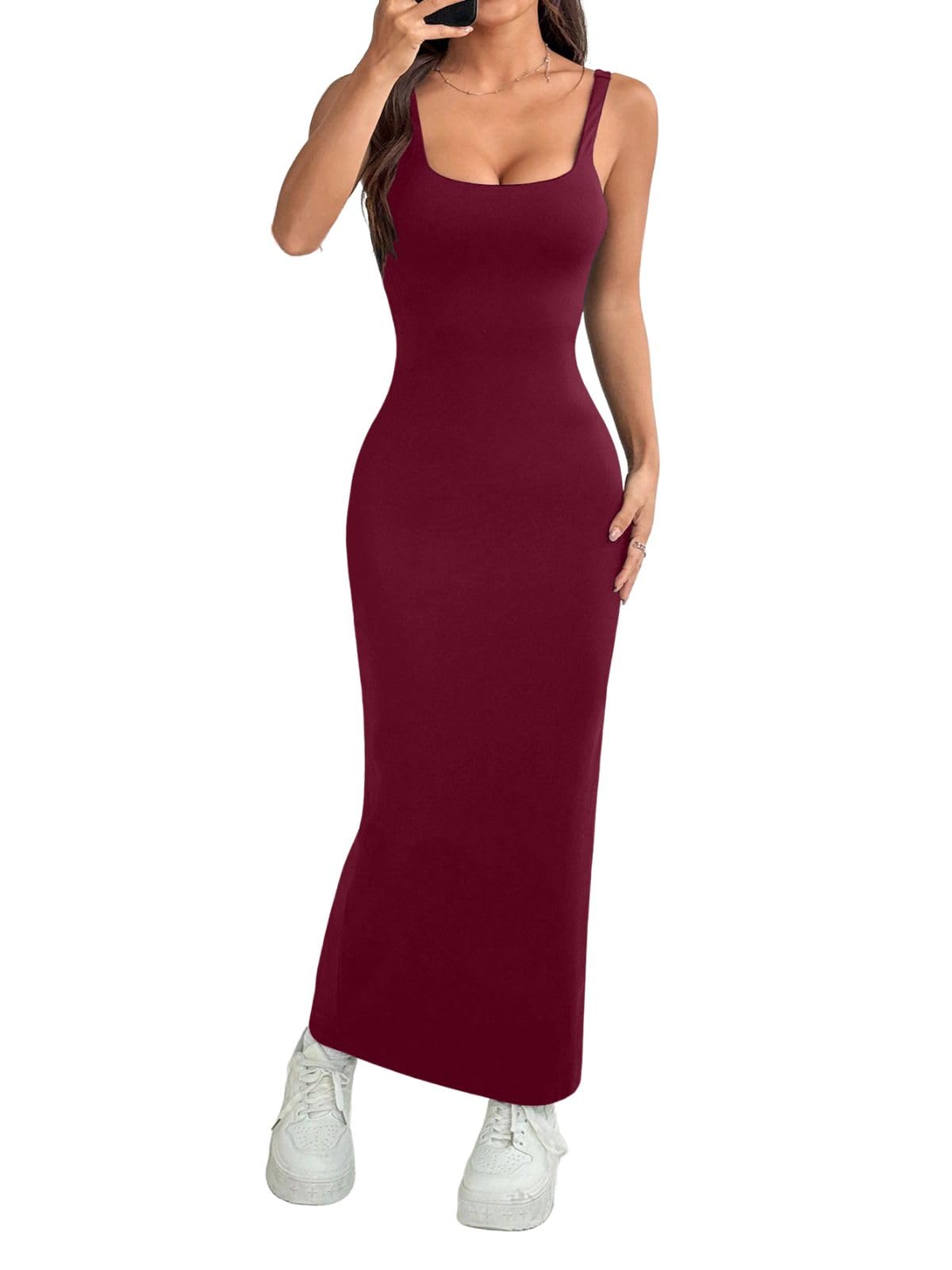 Greciilooks Lycra Blend Western Ankle Length Women Party Dress (Gl-W.Dress-Wd1287_Wine