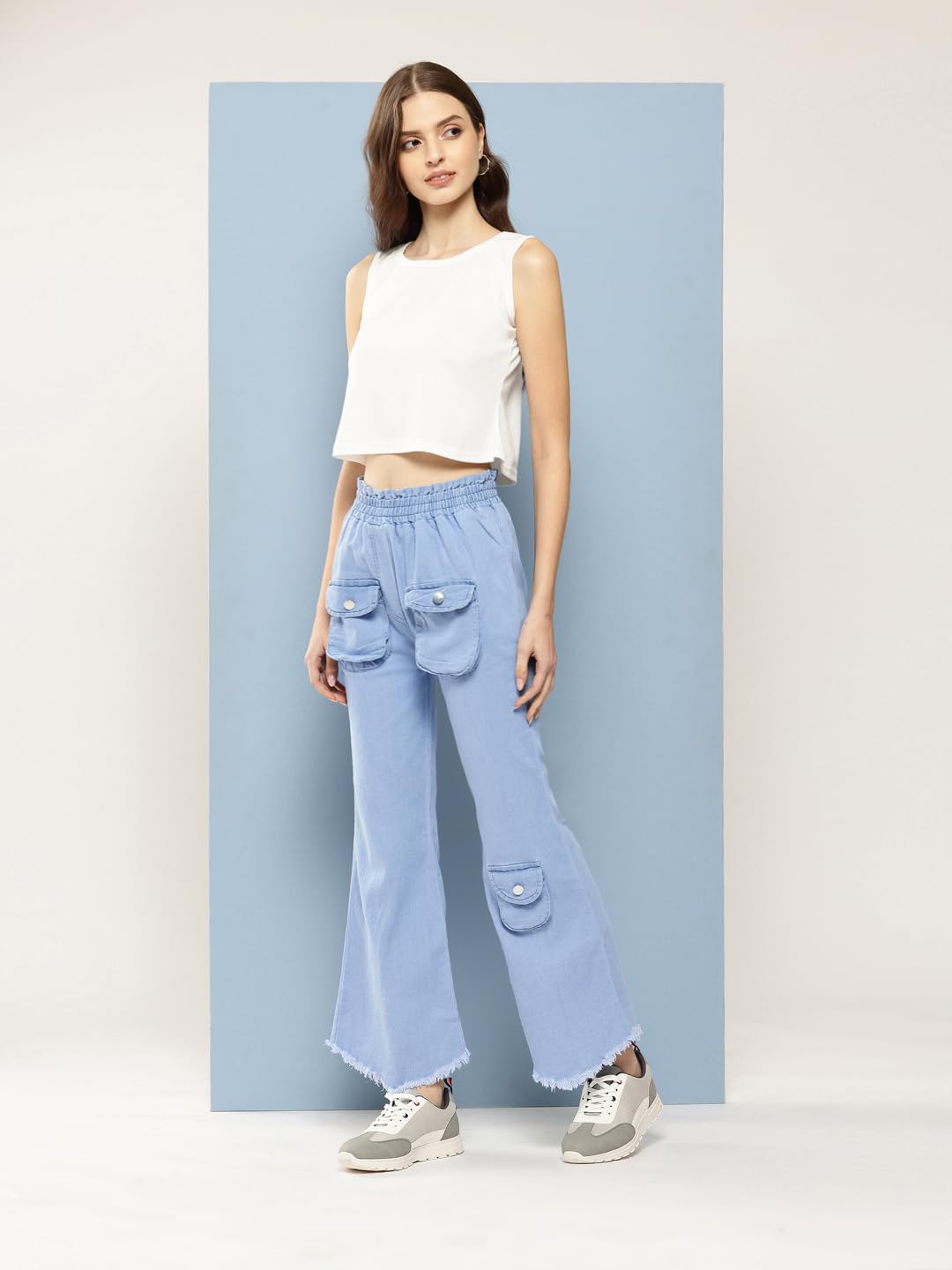 Aarika Womens Casual Wear Blue Colour Solid Denim Co-Ord Set (S-L)