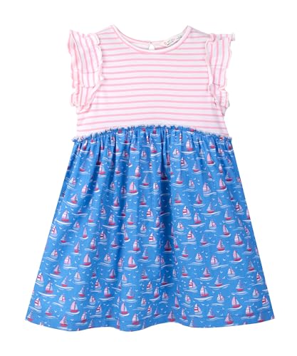 MIX-MEDIA NAUTICAL PRINT DRESS MULTI