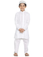Vastramay Boys Cotton Kurta Pyjama Set With Lucknowi Chikankari Embroidery & Muslim Cap  Ethnic Wear For Holi & Eid