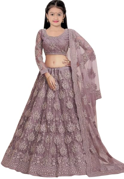Suppar Sleave Traditional Ethnic Wear For Girls Designer Embroidered Kids Lehenga Choli