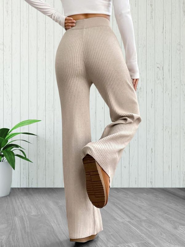 Tee Projekt Regular Fit Trousers for Women| Korean Trousers for Women Beige-White