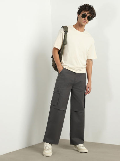Nobero MenS Loose Pants (1M-Bwcp-R0005_Charcoal Melange
