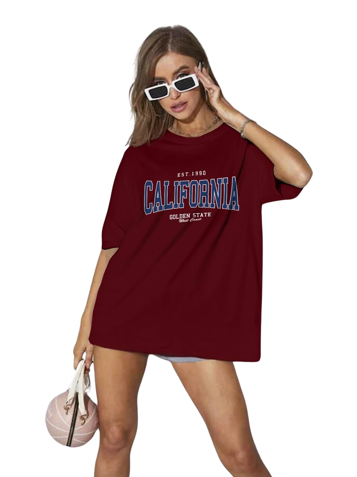Juneberry Round Neck Drop Shoulder Round Neck Black & White Graphic Printed Pure Cotton Oversized Baggy Fit Half Sleeve T-Shirt