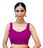 Pujia Mills Womens Readymade Fancy Blouse Embroidery Lucknowi Work Sequence Work Indian Ethnic Designer Sleeveless Blouse Ready