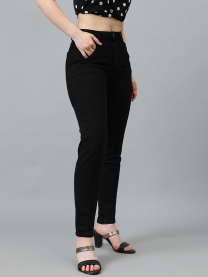 Kotty Women High Rise Cotton Lycra Slim Fit Solid Jeans