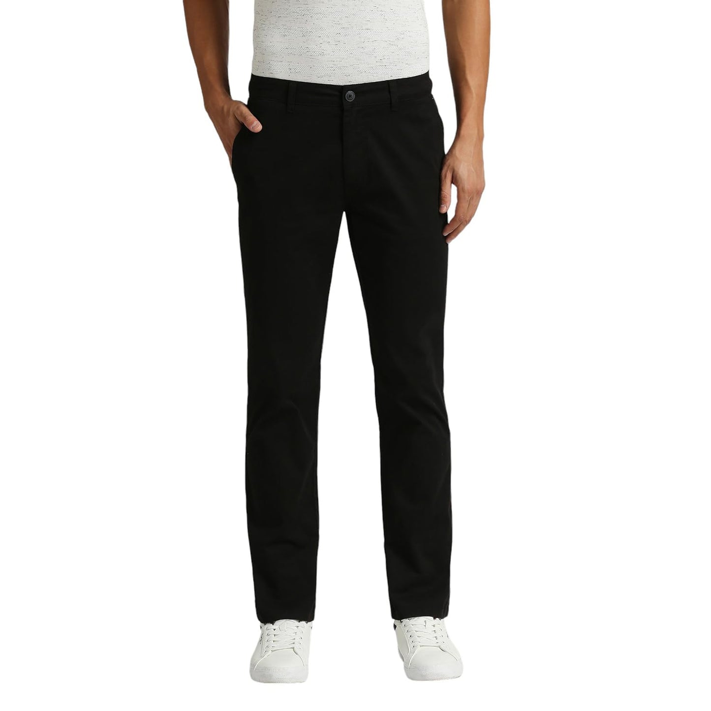 Khaki Mid Waist Cash Fit Chinos