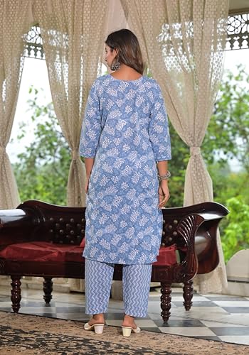 NAINVISH Straight Kurta Set for Women | Viscose Rayon Kurta Set for Women with Dupatta | Women Kurta Sets with Dupatta | Festival Kurta Set for Women | Sky Blue Kurta Set for Women (SD703_KBD)