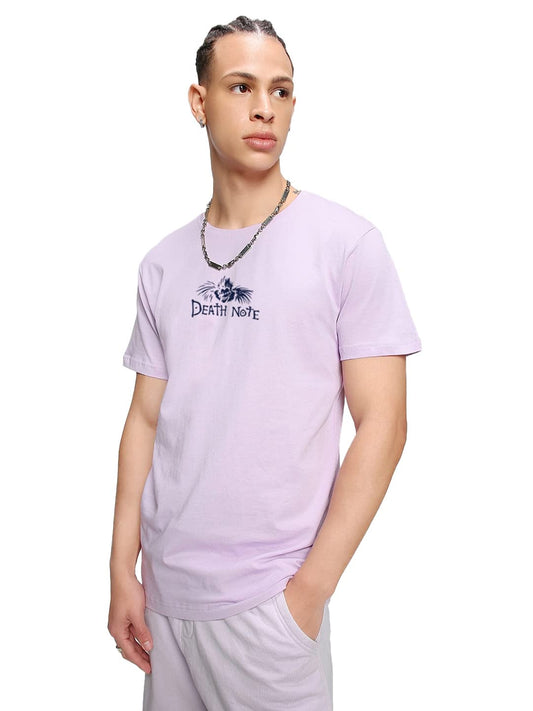 Bewakoof Mens Shinigami Ryuk Graphic Print Cotton T-Shirt- Regular Fit, Round Neck, Half Sleeves 582411_Purple_XL