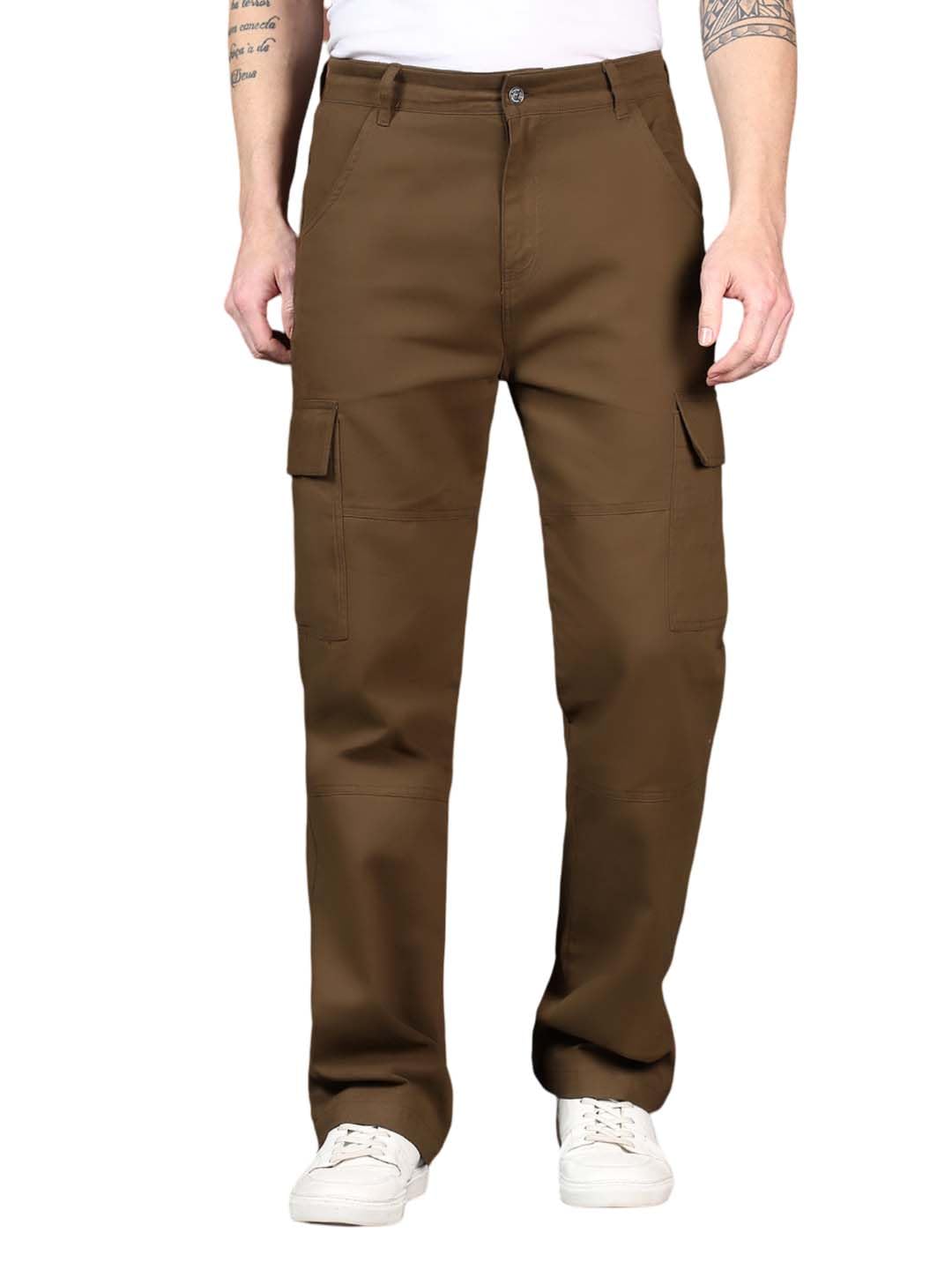 Kotty MenS Cargo Pants | Cotton Cargo Pants For Men | Comfortable & Stylish Cargos(Brown,30)