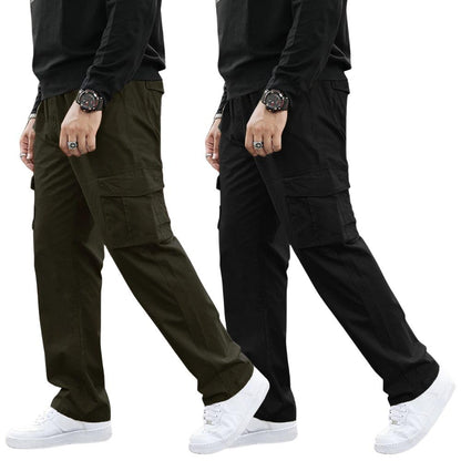 Greciilooks MenS Regular Fit Low Rise Cargos Trousers | Cargo Track Pant | Loose Fit | Regular Trouser | Treck PentS With Mult