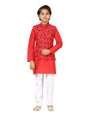 Aarika Boys Red & White Color Sherwani With Pyjama & Waistcoat (NV-KP-1001-RED-04)
