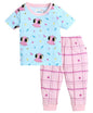 Bumzee Sky Blue & Pink Girls Half Sleeves T-Shirt & Pyjama Set Age - 18-24 Months (Peb8011E-Sbl.Pnk)