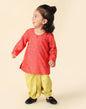 Fabindia Baby Boy's Viscose Silk Printed Regular Dhoti Set (1035451RED_Red