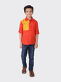 Fabindia Kids Cotton Printed Shirt Orange_8-10Y