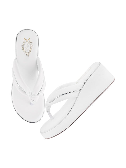 Shoetopia White Wedges Sandal For Women & Girls Criss-Cross Strap Design Stylish Comfortable, Durable Heels  Perfect For Casual