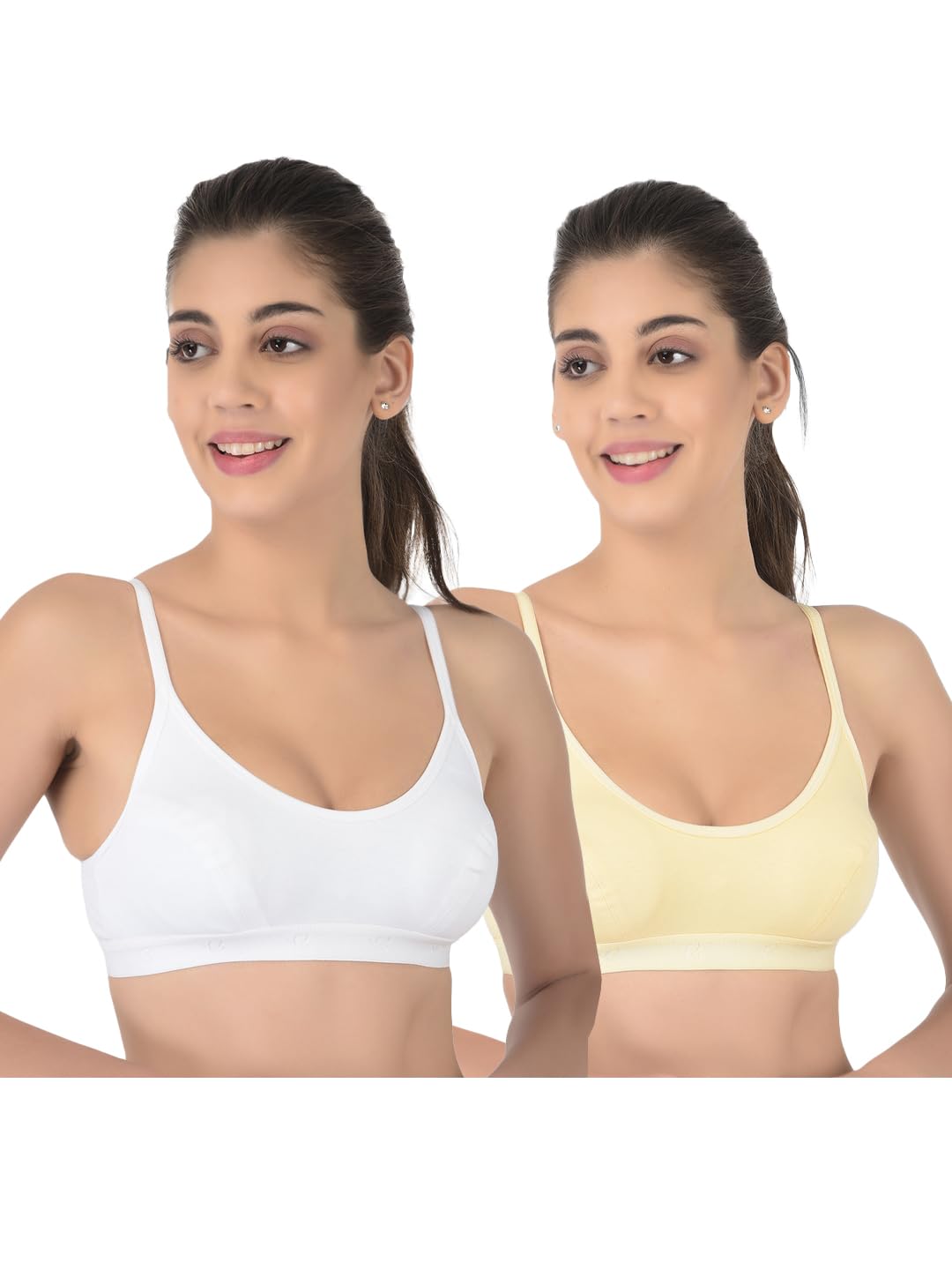 Softline Womens 100% Cotton Wire-Free Non-Padded Bra Combo | Breathable & Soft Fabric | Full Coverage & Everyday Comfort (Pack