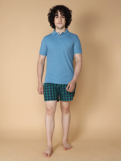 Lux Venus Combed Cotton Cheked Assorted Boxer Shorts For Men Multicolour