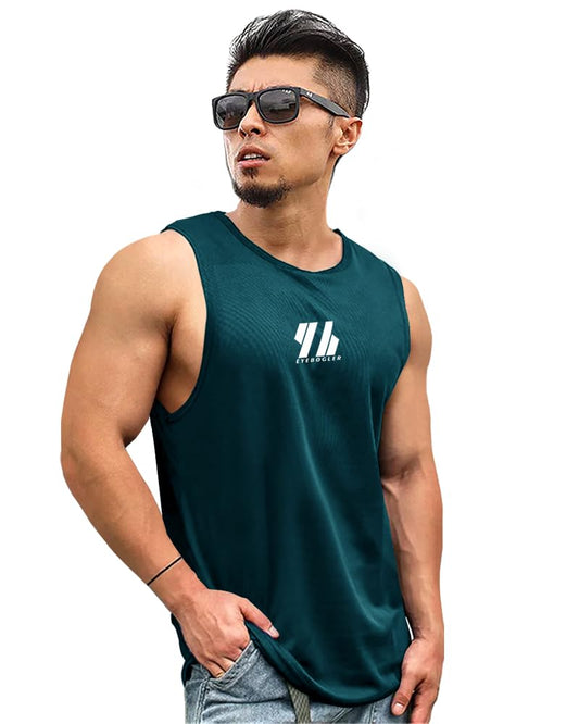 Eyebogler Mens Cotton Blend Vest Teal Melange