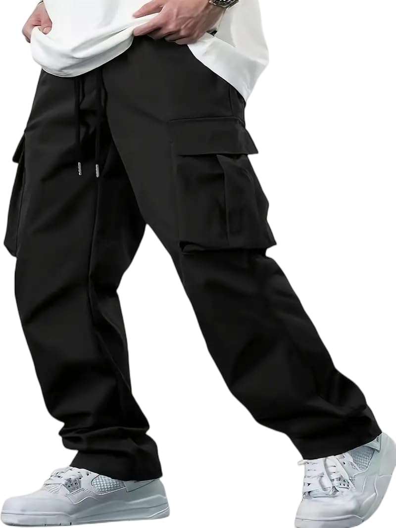 Indoprimo MenS Regular Casual Pants (B0Dfpkwp7B_Black