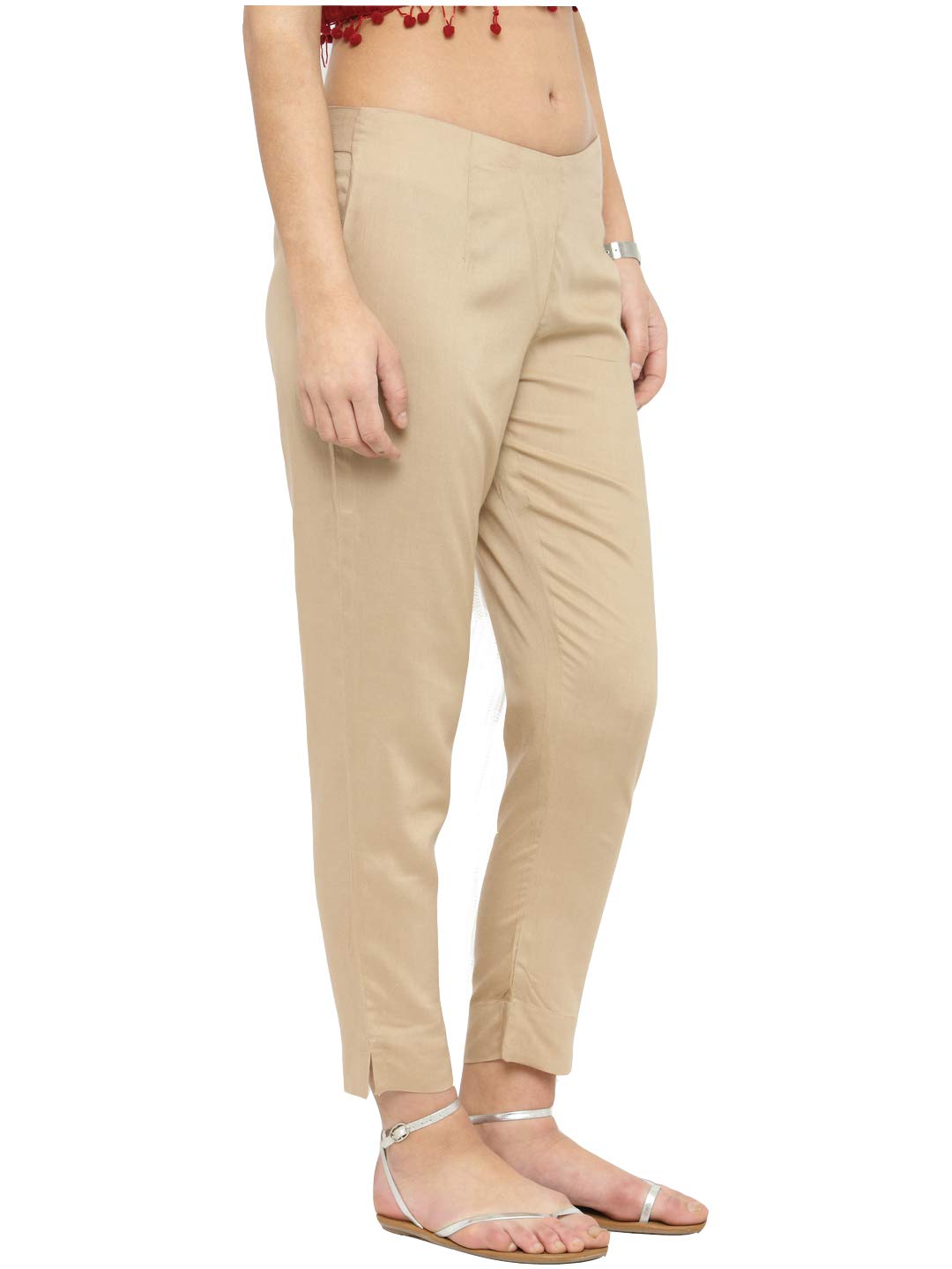 Varanga Womens Straight Pants Beige