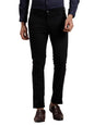 Turtle Men Cotton Stretch Ultra Slim Fit Solid Black Casual Trouser