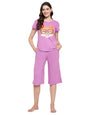 Clovia Night Suits for Women, Night Dresses for Women, Capri Night Suit for Women, Women Night Suit Set, Night Wear for Women, L