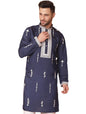Jompers Mens Collar Chikankari Embroidered Kurta