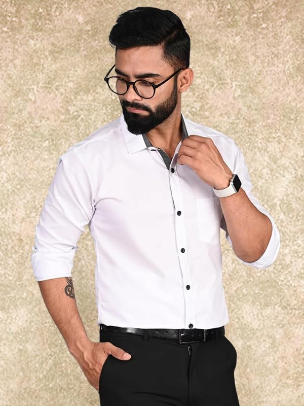 Pinkmint Casual Shirt for Men Regular Fit Long Sleeve Shirt Suitable for Event, Formal Wear