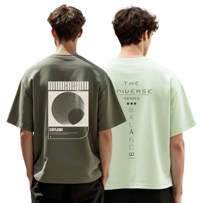 Nobero MenS Graphic Print Oversized Fit T-Shirt (1M-Twrt-C0869-X_Aloe Olive Green