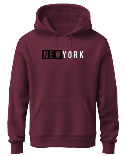 ADRO Men's Cotton Neck Hooded Sweatshirt (H20-M-NKY-MR_Maroon)