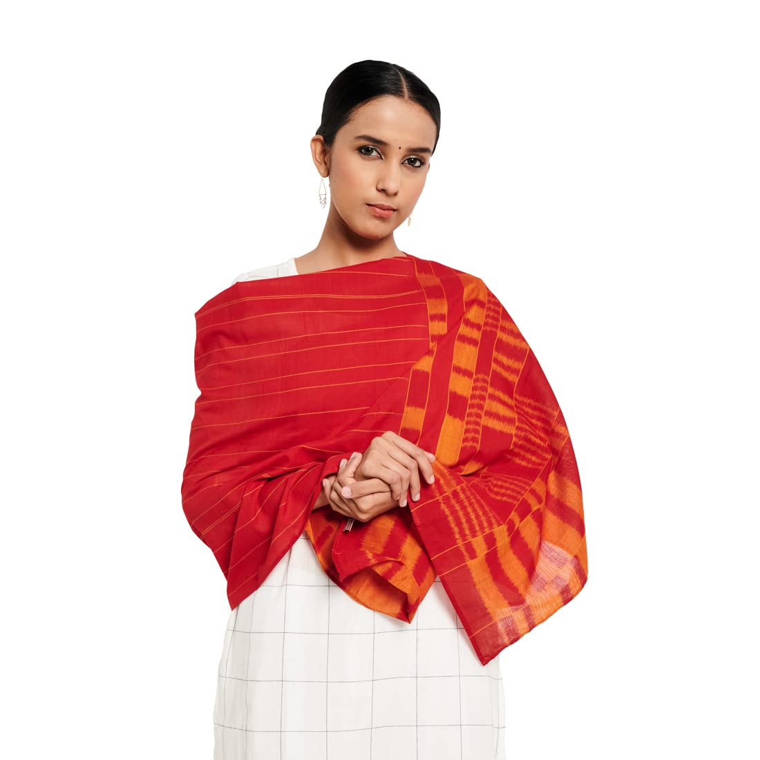Fabindia Women Ikat Weave Stole Cotton_Freesize
