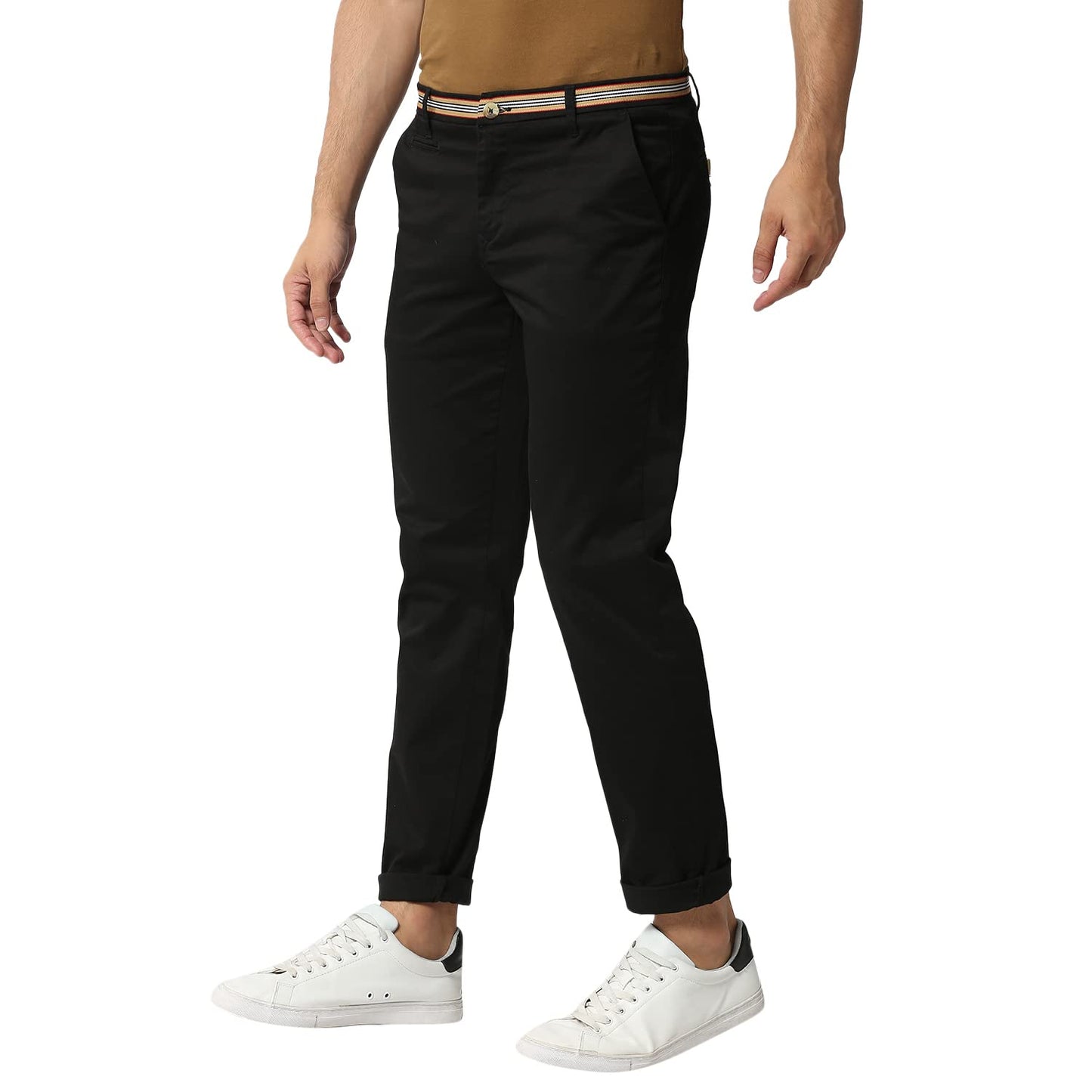 Thomas Scott Mens Solid Slim Fit Trouser Coal Black