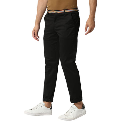 Thomas Scott Mens Solid Slim Fit Trouser Coal Black