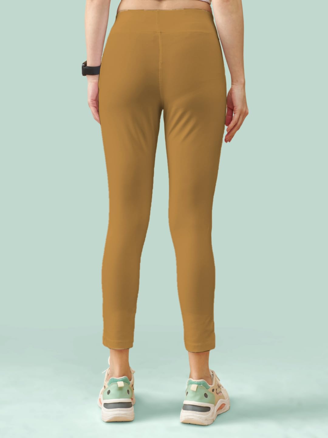 Lyra Premium Cotton Lycra High Waist Ankle Leggings For Women
