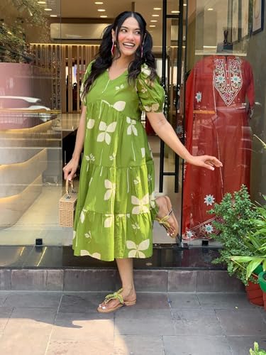 ANNI DESIGNER Women's Rayon Viscose Printed Anarkali Kurta