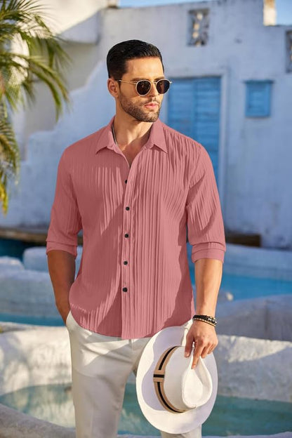 ROYALSCOUT Textured Shirts for Men || Casual Shirt for Men || Shirt for Men|| Men Stylish Shirt || Men Fancy Shirt || Men Full S