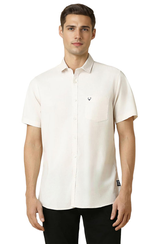 Allen Solly Men Regular Fit Solid Casual Half Sleeve Short Sleeve Shirt