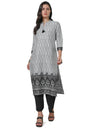Soch Womens Off White Bandhani Print Kurta With Mandarin Collar