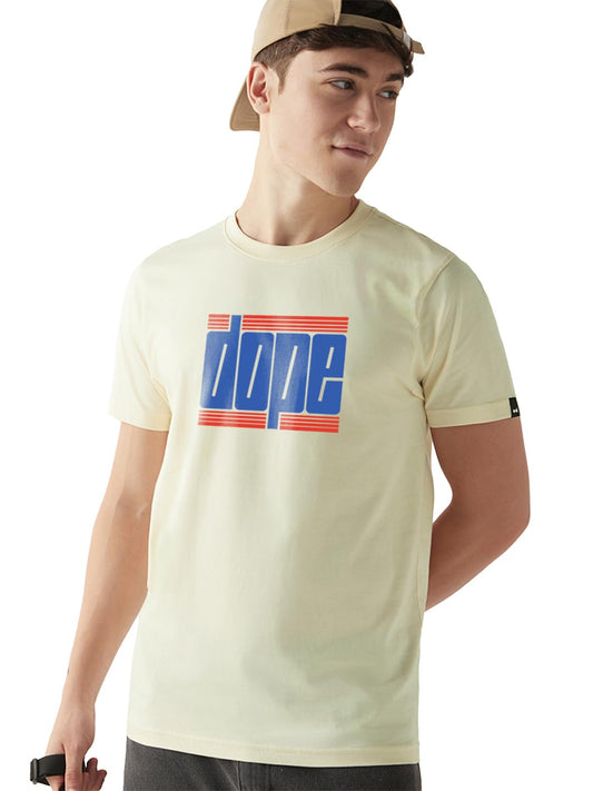Bewakoof MenS Typography Regular Fit Half Sleeve Round Neck Cotton T-Shirt_1500904_Off White_Xl