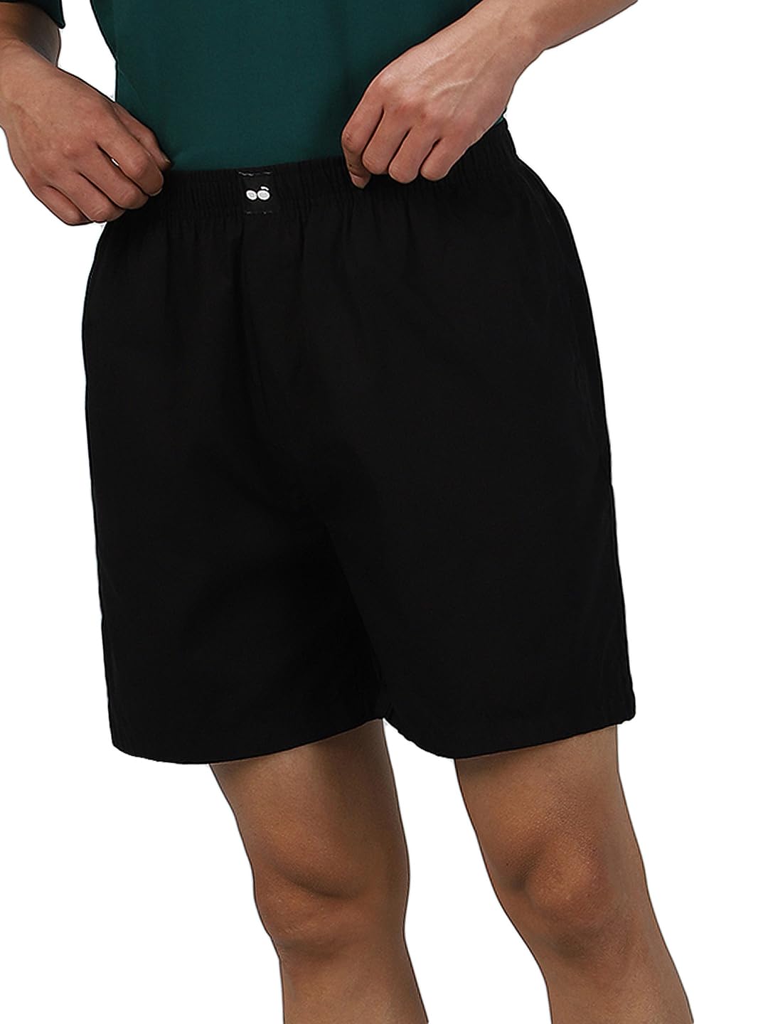 Bewakoof Mens Solid Regular Fit Boxer_581593_Black_S