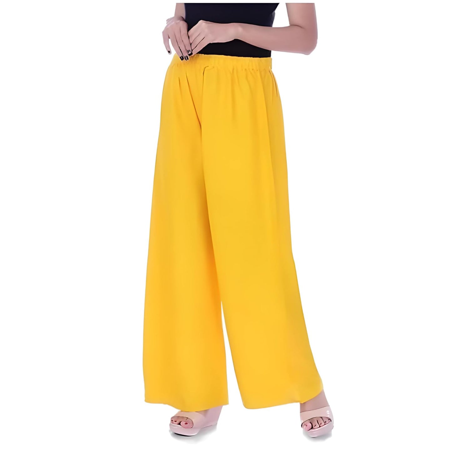 Fashion Gallery WomenS Rayon Relaxed Fit Palazzo Pants With Full Length Pull On Closure And Elasticated Flexible Waist|Palazzo