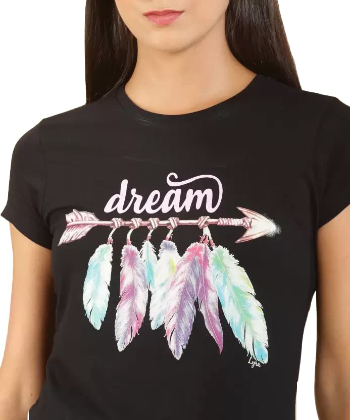Lyra Pure Cotton Round Neck Printed T-Shirt For Women