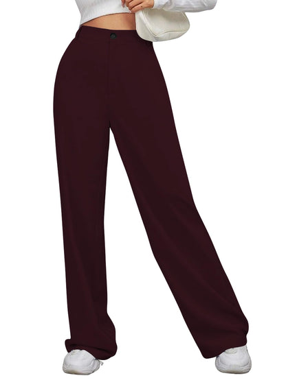 Toochki Trouser for Women | High Waist Trousers for Womens | Summer Track Pants | Casual Lycra Pant | Maroon