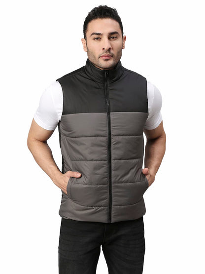 Dennis Lingo Polyester Regular Fit Long Sleeves MenS Color Block Puffer Jacket With 2 Pockets - Lightweight Casual Winterwear F
