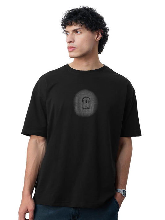 The Souled Store Grunge T-Shirt: Dark Soul Men and Boys Short Sleeves Round Neck Black Embroidered Lightweight Comfortable All-S