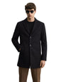 The Indian Garage Co Mens Regular Solid Notch Collar Long Sleeves Trench Coat Sweater