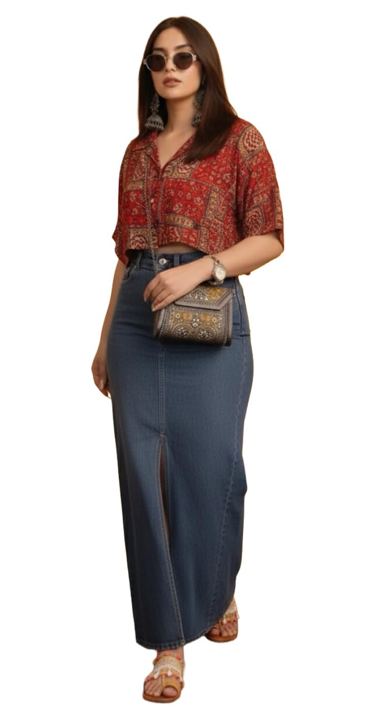 GoSriKi Womens Tops Rayon Viscose Top for Women (LAPITA RED-GS_M_Red_Medium)