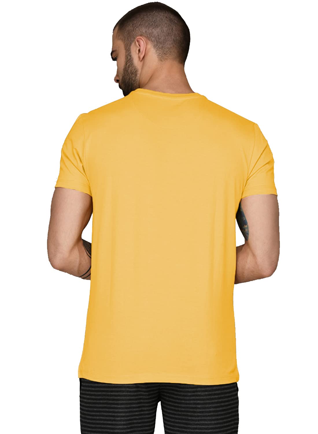 ADRO Men's V Neck Combo Plain Cotton T-Shirts_VCM2-PLN-WH-MU