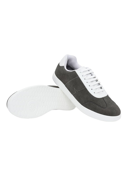 Bewakoof MenS Dark Grey & White Color Block Low-Top Sneakers 684841 Dark Grey_Uk 6